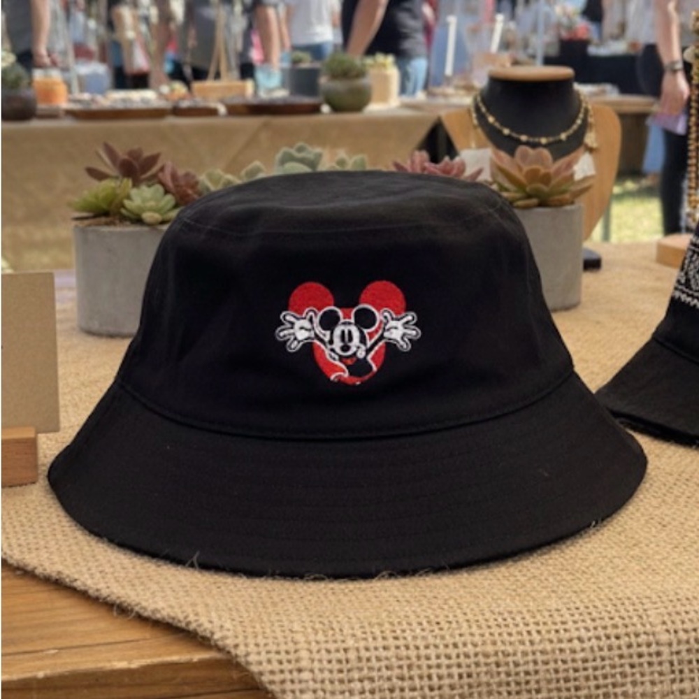 Black Mickey Mouse Bucket Hat one-size, one piece.
